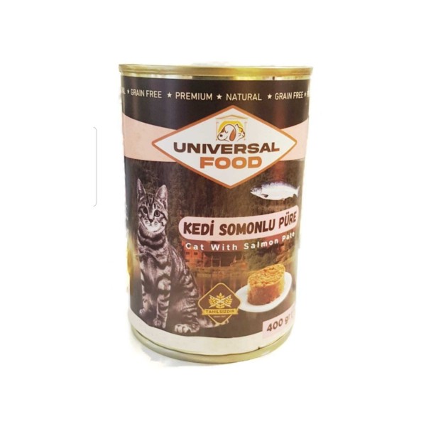 Unıversal Food Somonlu Tahılsız Püre Kedi Konserve Yaş Mama 400gr&hellip;