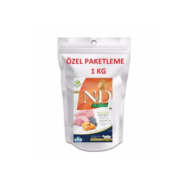 ND Tahılsız Kuzu & Yaban mersinli KISIR Kedi Maması 1 Kg&hellip;