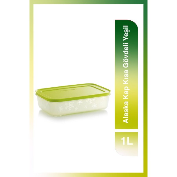 Alaska Kısa Gövdeli Derin Dondurucu Gıda Saklama Kabı Yeşil 1 lt&hellip;